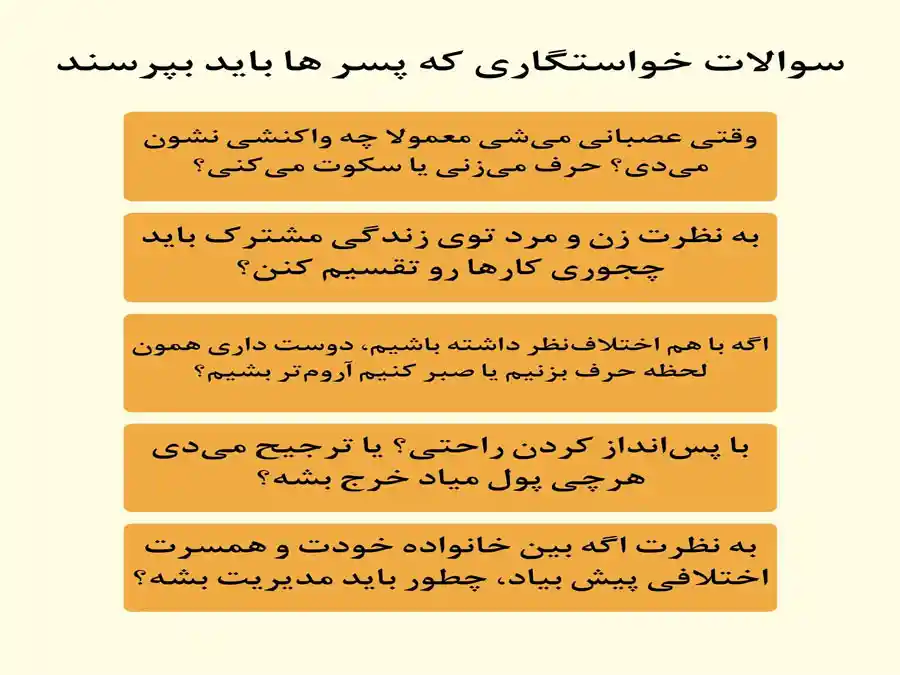 سوالات خواستگاری که پسرها باید بپرسند