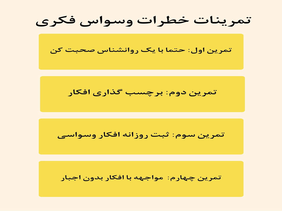 تمرینات خطرات وسواس فکری